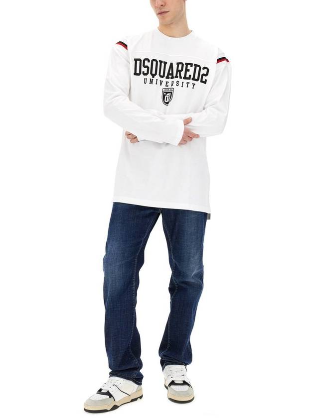 Varsity Fit Long Sleeve T-Shirt White - DSQUARED2 - BALAAN 3