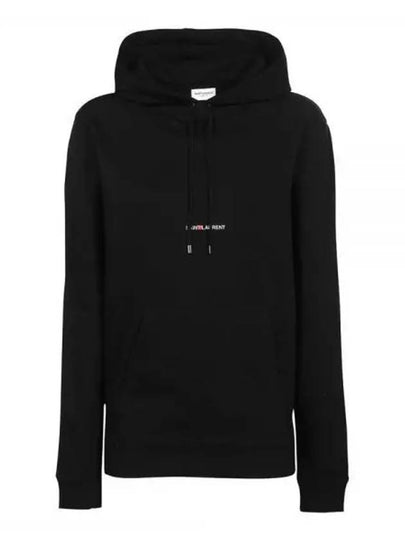 Signature Logo Hooded Top Black - SAINT LAURENT - BALAAN 2