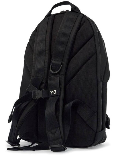 black minimalist backpack in recycled polyester with padded straps - Y-3 - BALAAN 2