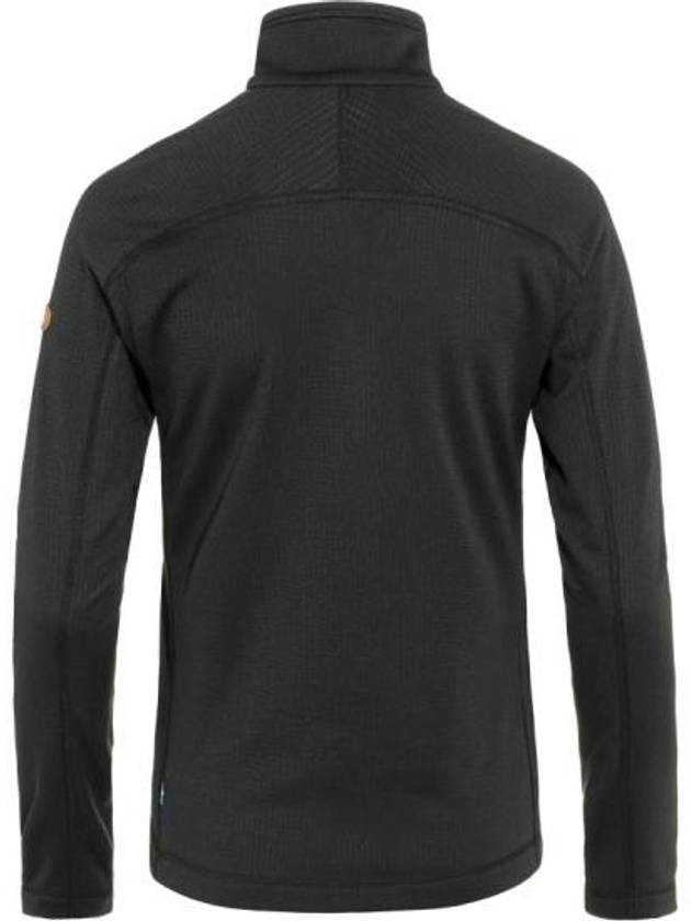 Women's Abisko Lite Fleece Half Zip-Up Long Sleeve T-Shirt Black - FJALL RAVEN - BALAAN 3