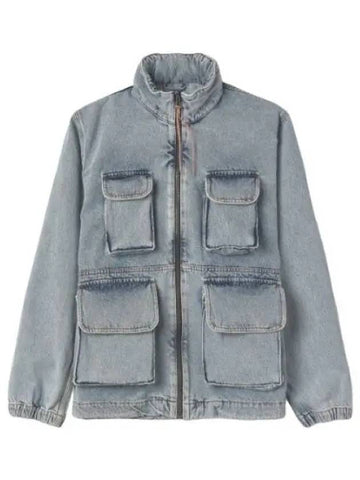 Aries acid wash cargo jacket blue jumper - ARIES - BALAAN 1