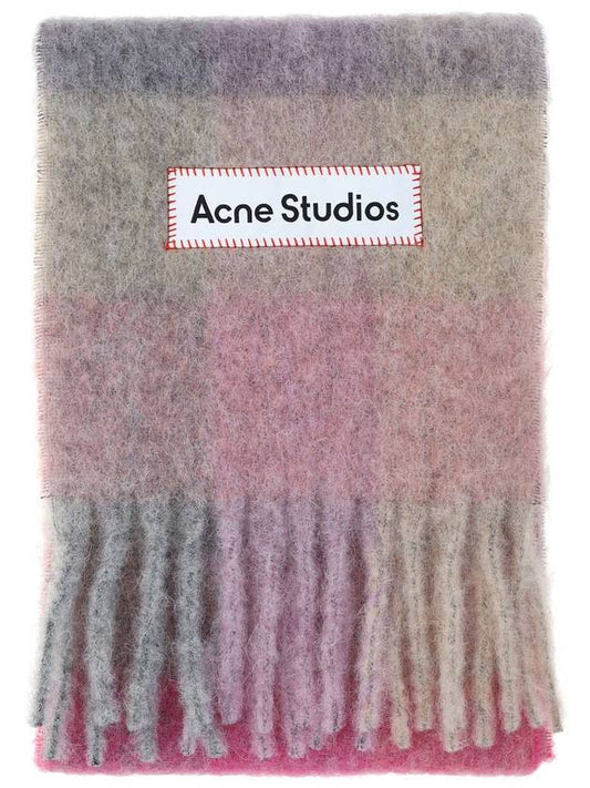 Check Mohair Muffler Fuchsia Lilac Pink - ACNE STUDIOS - BALAAN 1