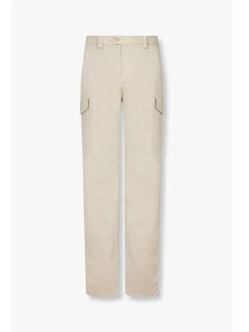 Men s Stretch Cotton Cargo Pants Beige - BRUNELLO CUCINELLI - BALAAN 1