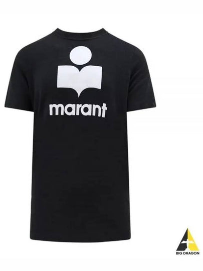 Karman Logo Print Linen Short Sleeve T-Shirt Black - ISABEL MARANT - BALAAN 2