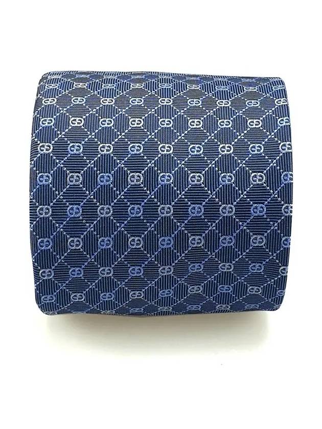 GG Dot Pattern Silk Tie Blue Silver - GUCCI - BALAAN 5