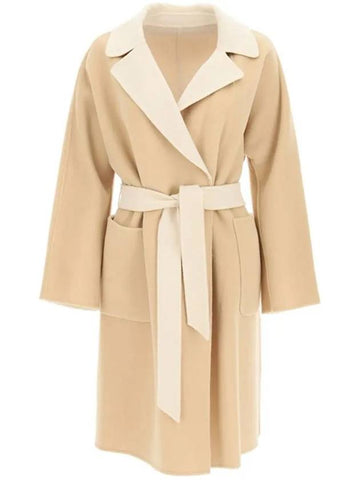 22FW Rail twotone wool belted cord beige 50160429 013 - MAX MARA - BALAAN 1