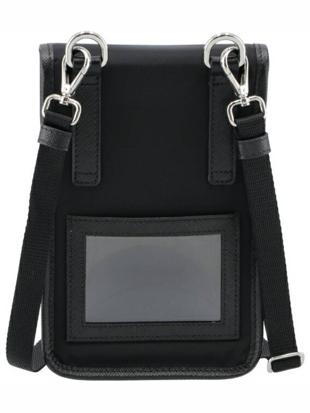 Re-Nylon Saffiano Leather Mini Bag Black - PRADA - BALAAN 3