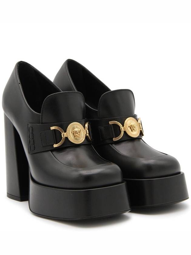 Medusa Chain Platform Leather Loafer Pumps Black - VERSACE - BALAAN 5