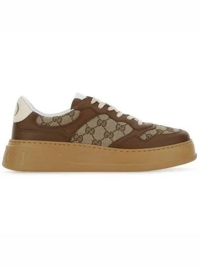 GG Supreme Canvas Low Top Sneakers Brown Beige - GUCCI - BALAAN 2