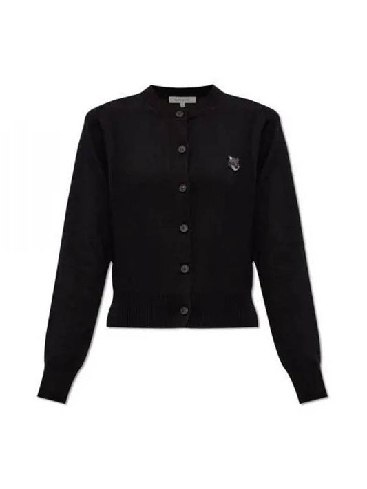 Bold Fox Head Patch Regular Cardigan Black - MAISON KITSUNE - BALAAN 2