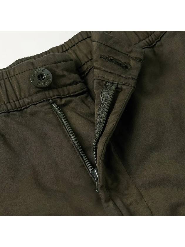 336F6 Ghost Stretch Cotton Wool Satin Cargo Straight Pants Green - STONE ISLAND - BALAAN 4