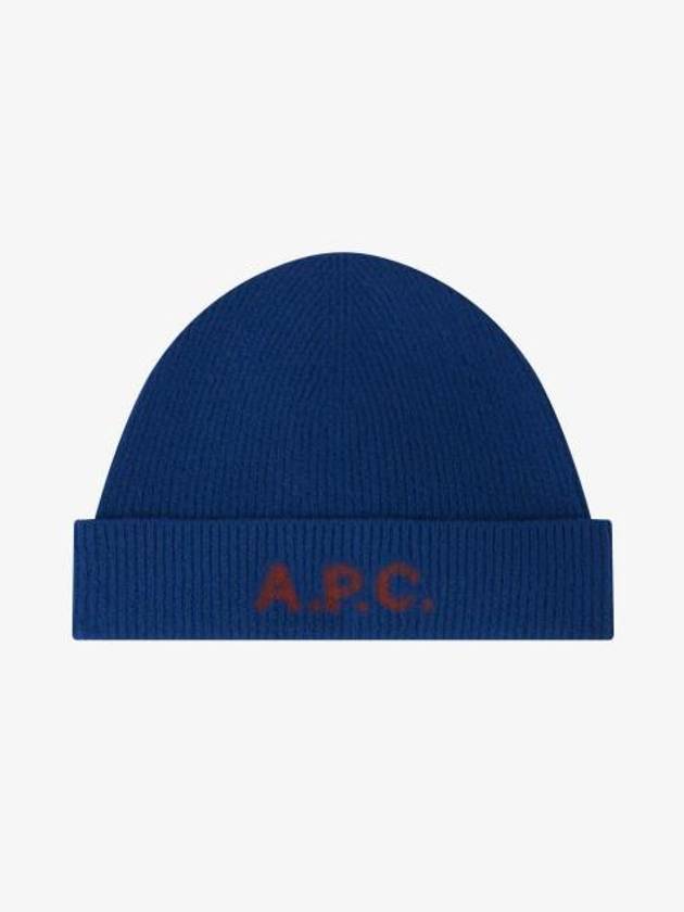 Harry Logo Print Wool Beanie Dark Blue - A.P.C. - BALAAN 2