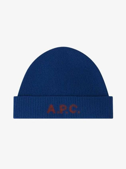 Harry Logo Print Wool Beanie Dark Blue - A.P.C. - BALAAN 2