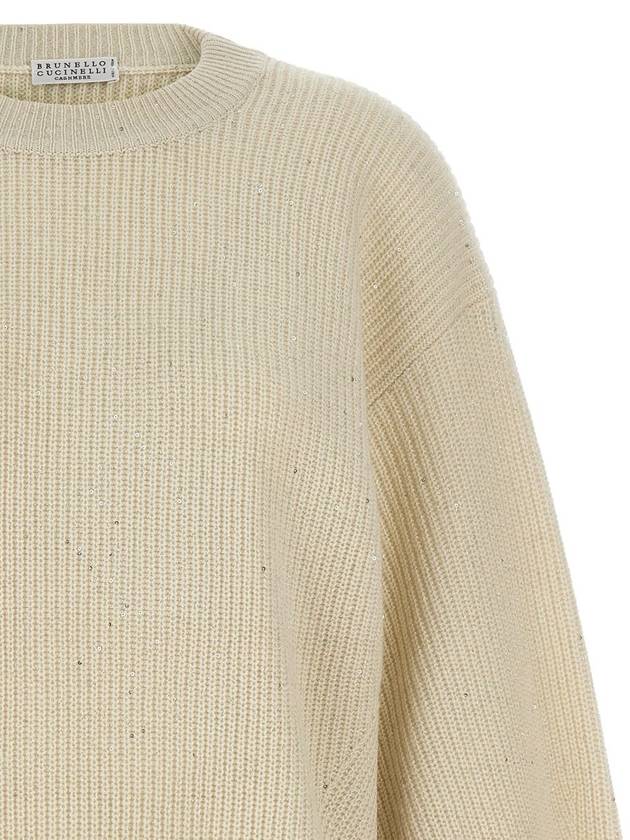 Micro Paillette Knit Top Beige - BRUNELLO CUCINELLI - BALAAN 4