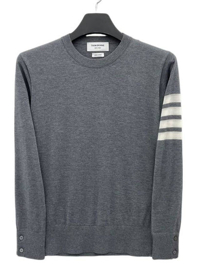 4 Bar Armband Classic Merino Wool Knit Top Medium Grey - THOM BROWNE - BALAAN 2