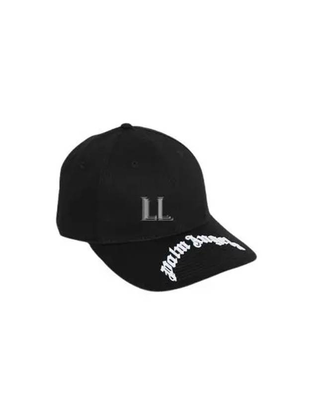 Logo Print Ball Cap Black - PALM ANGELS - BALAAN 2