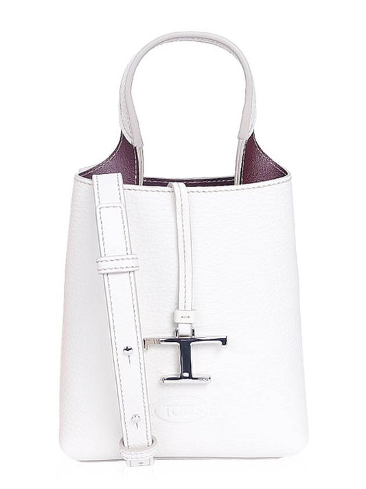 Micro Leather Mini Tote Bag White - TOD'S - BALAAN 2