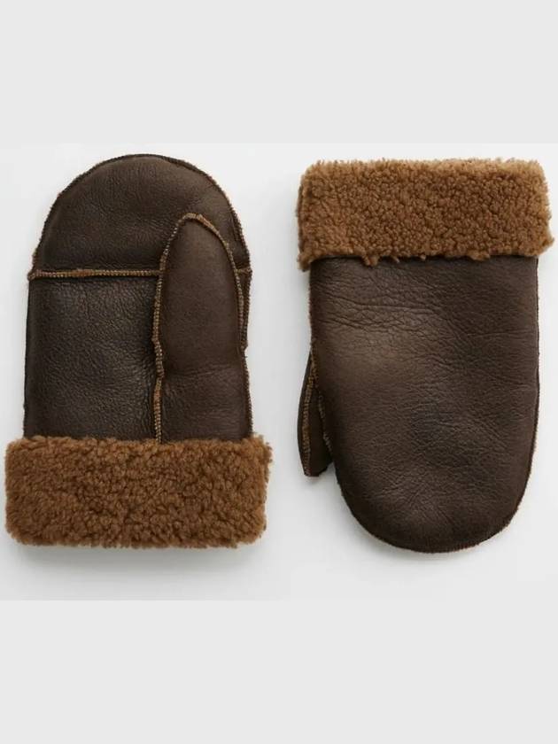 Mittens Rustic Grain Shearling Gloves Brown - OUR LEGACY - BALAAN 3