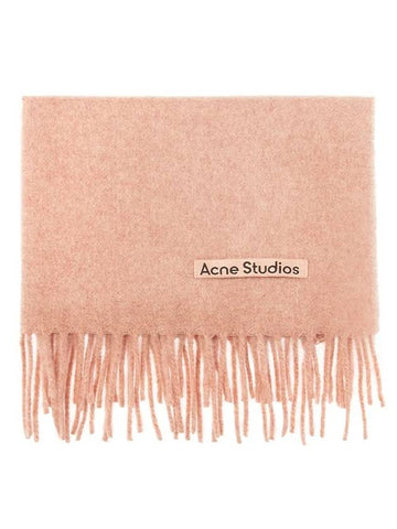 Logo Fringe Cashmere Muffler Rose - ACNE STUDIOS - BALAAN 1