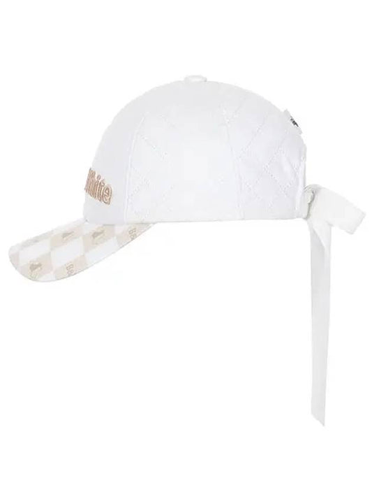 diamond pattern ribbon cap 8413LXACWHITE - BLACK&WHITE - BALAAN 2