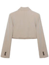 Colin Wool Basic Two Button Short Crop Jacket Blush Beige COLIN39BSB - RAMUSTUDIO - BALAAN 3