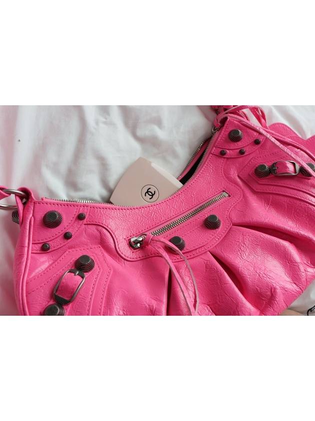 Le Cagole Small Leather Shoulder Bag Pink - BALENCIAGA - BALAAN 4