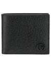 GG Marmont Leather Half Wallet Black - GUCCI - BALAAN 1