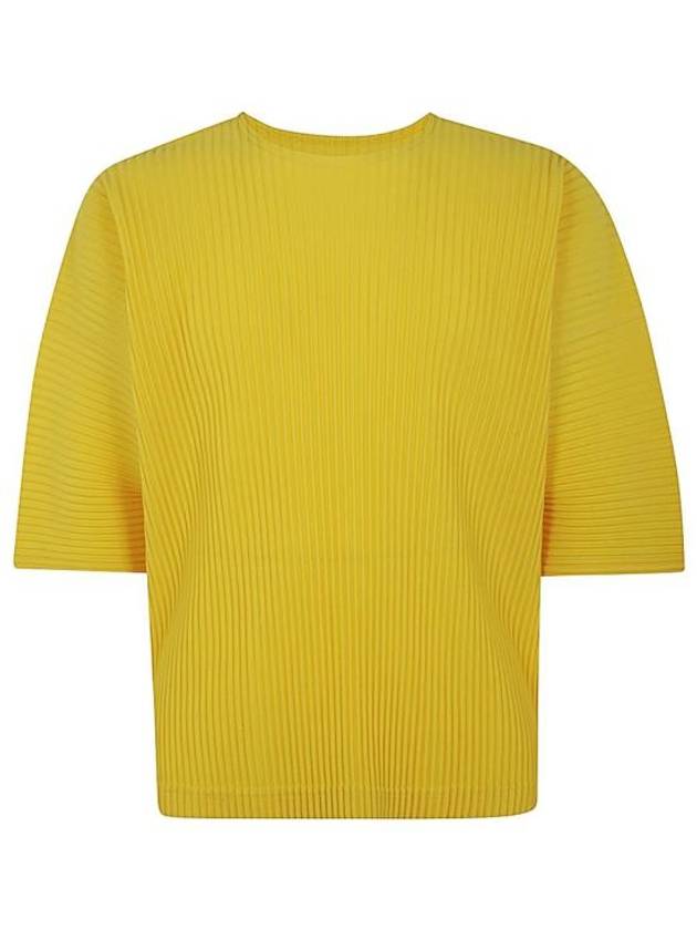 Homme Pliss Issey Miyake Short Sleeve T Shirt HP48JK103 52 YELLOW - ISSEY MIYAKE - BALAAN 2