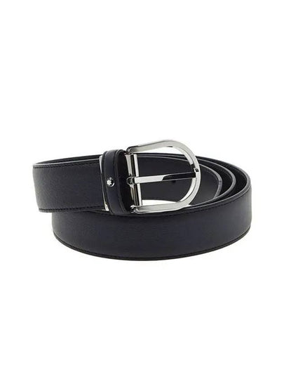 Horseshoe Buckle Business Line Leather Belt Navy - MONTBLANC - BALAAN 2