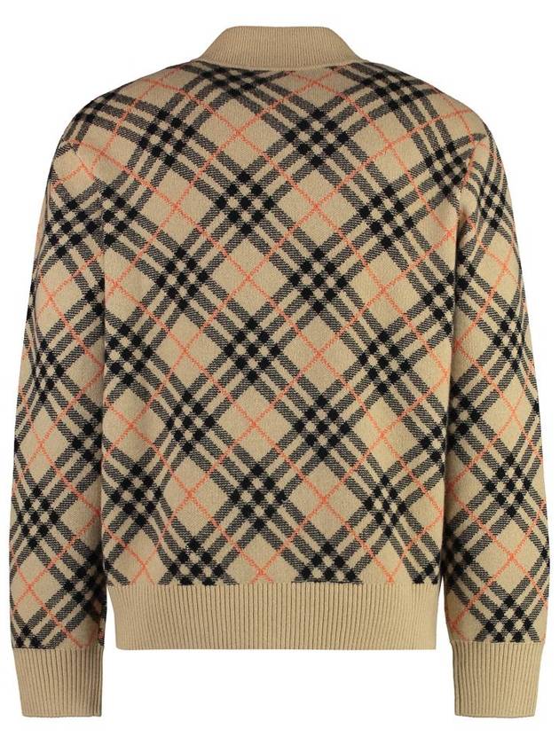 Check Knit Cashmere Bomber Jacket Sand - BURBERRY - BALAAN 3