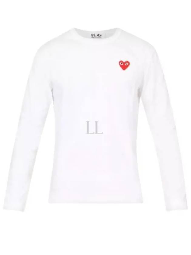 Red Heart Wappen Long Sleeve T-Shirt White - COMME DES GARCONS - BALAAN 2