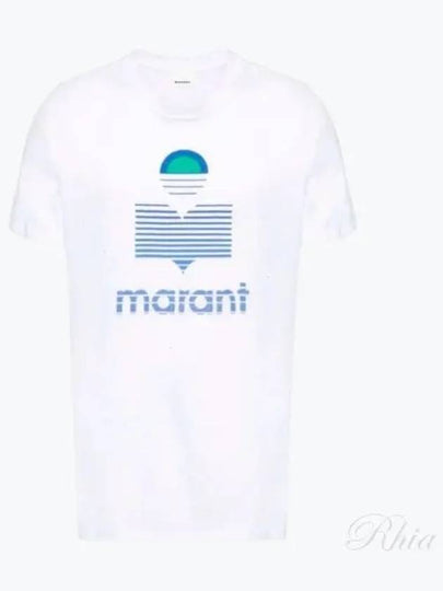 Karman Logo Linen Short Sleeve T-Shirt White - ISABEL MARANT - BALAAN 2