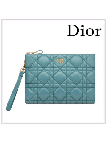 Women's CARO Large Daily Pouch Azure Blue - DIOR - BALAAN 1