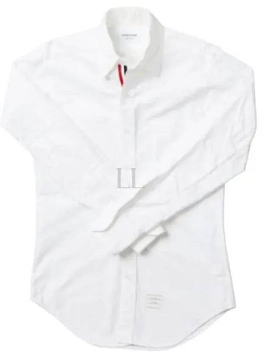 Oxford Grosgrain Placket Cotton Long Sleeve Shirt White - THOM BROWNE - BALAAN 2