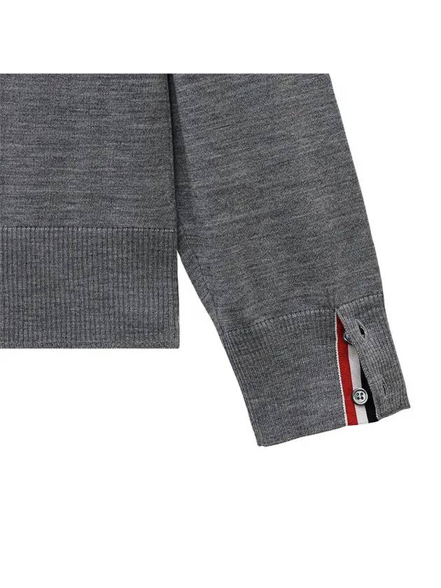 Men's Jersey Stitch V-Neck Cardigan Light Grey - THOM BROWNE - BALAAN 10