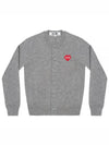 Play Red Heart Logo Print Wool Cardigan Gray - COMME DES GARCONS - BALAAN 2