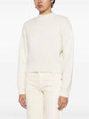 Intarsia Knit Logo Crew Neck Knit Top Ivory - JACQUEMUS - BALAAN 5