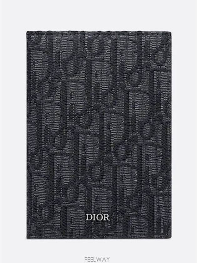 Passport Cover Black Dior Oblique Jacquard - DIOR - BALAAN 1