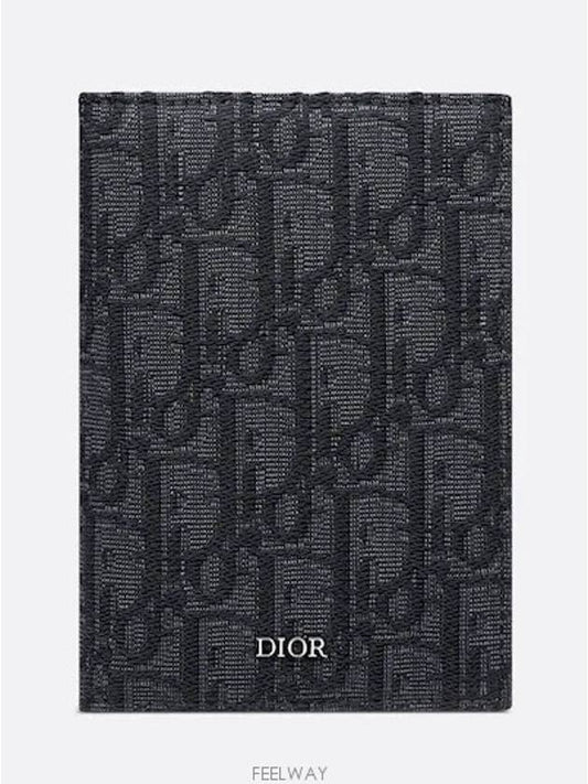 Oblique jacquard passport wallet black - DIOR - BALAAN 2