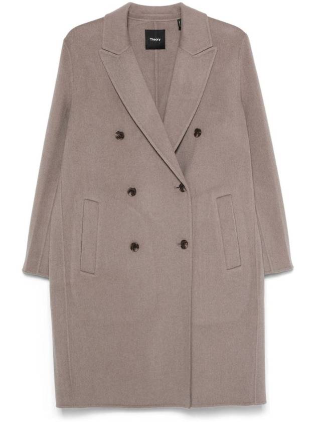 Theory Double-Breasted Coat In Double-Face Wool-Cashmere - THEORY - BALAAN 1