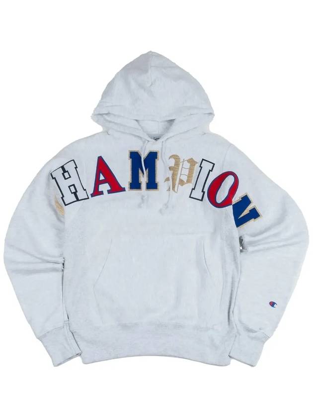 Reverse Weave PO Old English Lettering Men s Hoodie Silver GF68 Y07986 2UC - CHAMPION - BALAAN 3