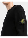 Wappen Patch Crew Neck Ribbed Wool Knit Top Black - STONE ISLAND - BALAAN 4