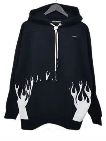 Burning Logo Hoodie Black - PALM ANGELS - BALAAN 1