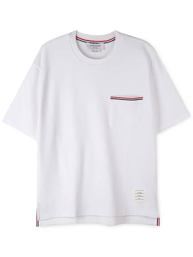 Cotton Oversized Pocket Short Sleeve T-Shirt White - THOM BROWNE - BALAAN 2