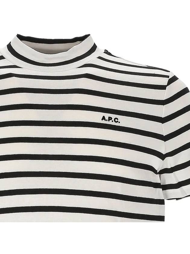 Striped Short Sleeve T-Shirt Black Natural - A.P.C. - BALAAN 5