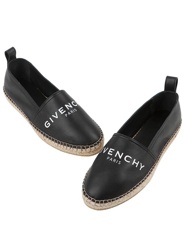 Logo Leather Espadrilles Black - GIVENCHY - BALAAN 5