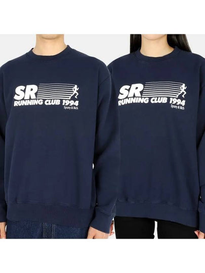 SR running club sweatshirt navy white SR RUNNING CLUB CREWNECK - SPORTY & RICH - BALAAN 2