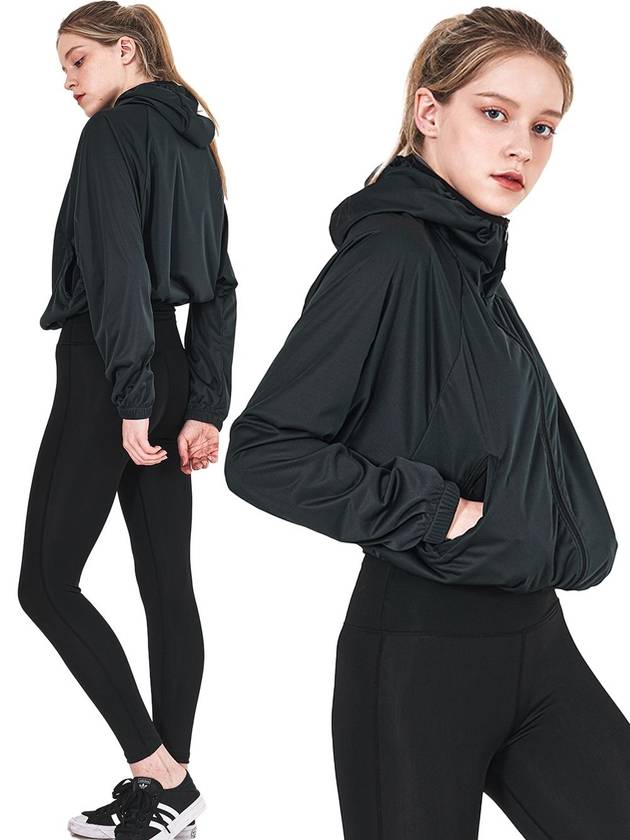 Point Fix Women's Diet Training Sweat Suit Warmer Raglan Crop Jacket Black - HOTSUIT - BALAAN 2