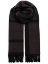 Intarsia Monogram Wool Muffler Black - TOTEME - BALAAN 2