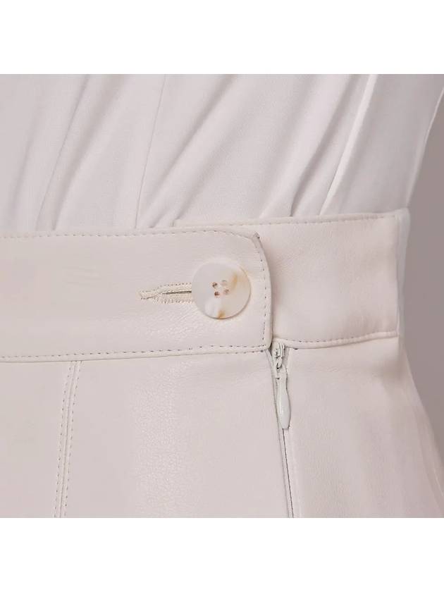 Golf Wear Wide Pleated Leather Skirt Ivory - J JANE - BALAAN 5